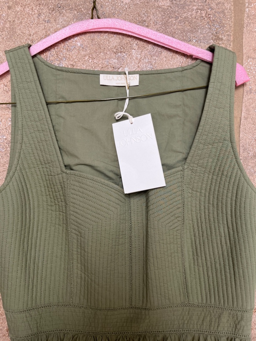 Ulla Johnson Olive Tiered Midi Dress with Sweetheart Bodice - Picture 7 of 7